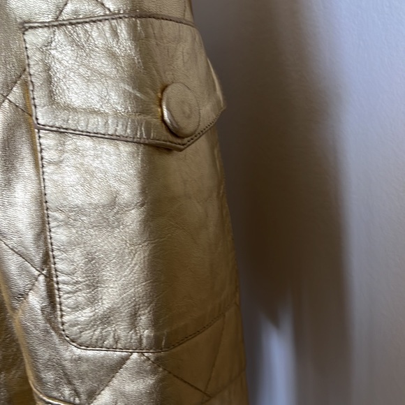 Woman MOSCHINO cheapandchic leather jacket, gold size 44 - Picture 6 of 9